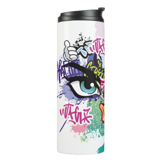 Bouteilles Isothermes Illustration de graffiti avec lettres de graffitis (Tourné sur la gauche)