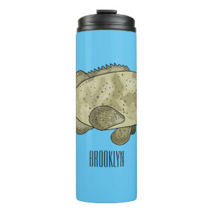 Bouteilles Isothermes Illustration de la caricature du poisson de mérou