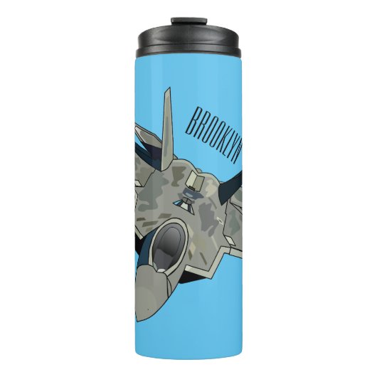 Bouteilles Isothermes Illustration de l'avion de chasse (Devant)