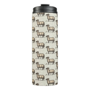 Bouteilles Isothermes Illustration de mouton vintage : Art classique de