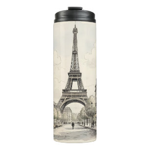 Bouteilles Isothermes Illustration de voyage antique vintage de Paris