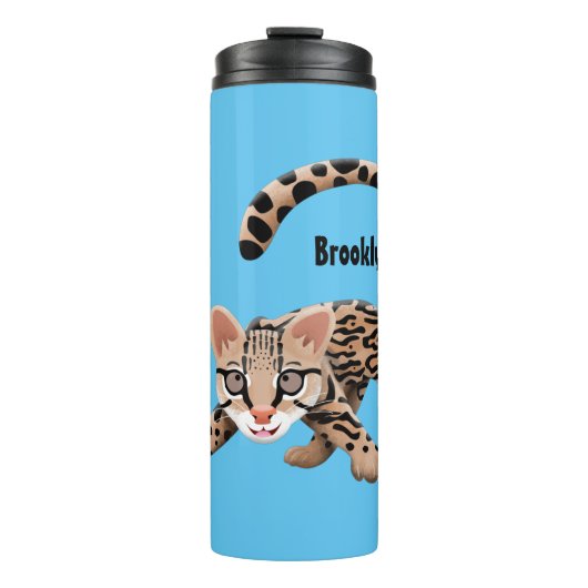 Bouteilles Isothermes Illustration d'ocelot mignon (Devant)