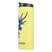 Bouteilles Isothermes Illustration du dragon bleu des limaces de mer (Tourné sur la droite)