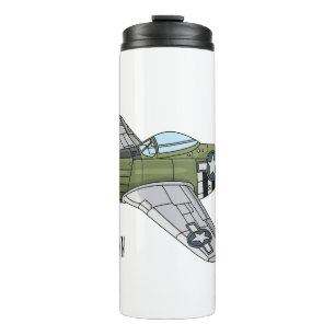 Bouteilles Isothermes Illustration d'un avion militaire