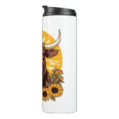 Bouteilles Isothermes Illustration d'une vache des Highlands avec Sunflo (Tourné sur la droite)