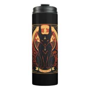 Bouteilles Isothermes Illustration graphique de la carte Tarot Devil Cat