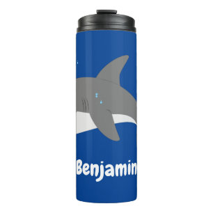 Bouteilles Isothermes Illustration joyeuse du grand requin blanc