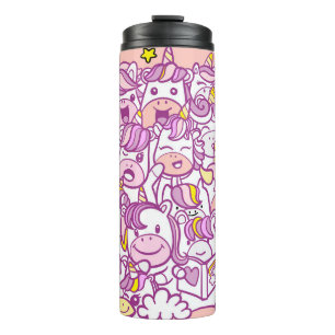 Bouteilles Isothermes Illustration, mignonne licorne et collection de po