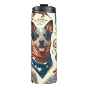 Bouteilles Isothermes Illustration vintage Australian Cattle Dog