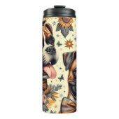 Bouteilles Isothermes Illustration vintage de chien de boxe (Devant)