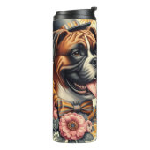 Bouteilles Isothermes Illustration vintage de chien de boxe (Tourné sur la gauche)