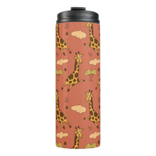 Bouteilles Isothermes Illustration Vintage du Motif de Giraffe sans join