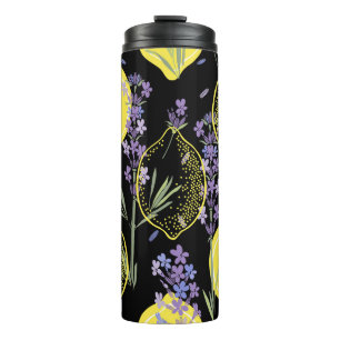 Bouteilles Isothermes Illustration Vintage Lavande Florale Lemons