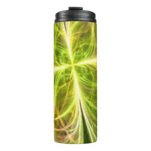 Bouteilles Isothermes Imaginaire Abstrait Quatre Feuilles Vert Jaune Clo