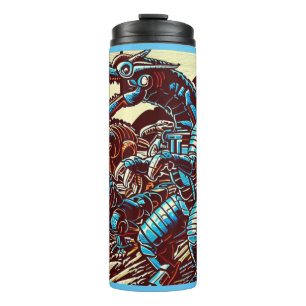 Bouteilles Isothermes Imaginaire Dinosaure Robots Anime - Woodcut 3