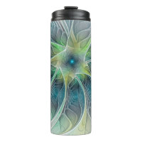 Imaginaire fleuri Moderne Bleu Vert Fractal Fleur