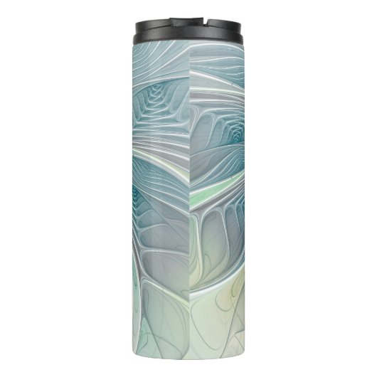 Bouteilles Isothermes Imaginaire fleuri Moderne Bleu Vert Fractal Fleur (Dos)