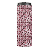 Bouteilles Isothermes Impression d'animal Léopard Rose avec Faux Feuille (Dos)