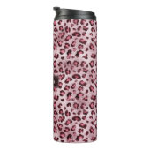 Bouteilles Isothermes Impression d'animal Léopard Rose avec Faux Feuille (Tourné sur la droite)