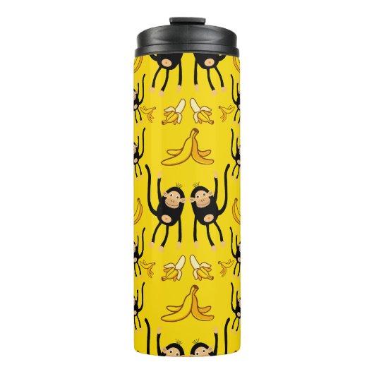 Bouteilles Isothermes Impression De Singe Et De Banane (Devant)