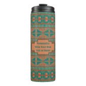 Bouteilles Isothermes Impression géométrique en cuivre Turquoise sud-oue (Devant)