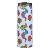 Bouteilles Isothermes Impression Rose pointillée, Modèle Floral Moderne (Dos)