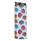 Bouteilles Isothermes Impression Rose pointillée, Modèle Floral Moderne (Tourné sur la droite)