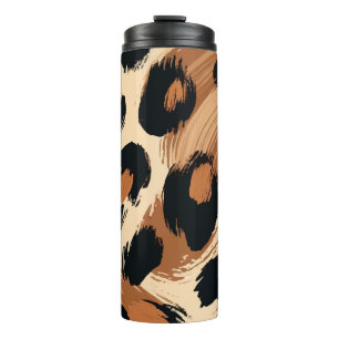 Bouteilles Isothermes Imprimé animalier léopard peint crème marron foncé