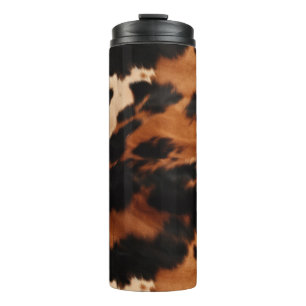 Bouteilles Isothermes Imprimé faux vache marron noir crème