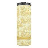 Bouteilles Isothermes imprimé vintage jaune toile de jouy (Dos)