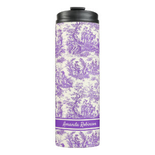Bouteilles Isothermes imprimé vintage violet toile de jouy
