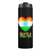 Bouteilles Isothermes Inde Drapeau Coeur coupé (Devant)