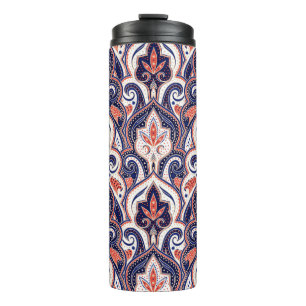 Bouteilles Isothermes Indian Paisley : Médaillon Floral Sans Seamless.