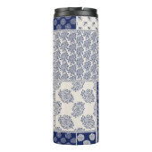 Bouteilles Isothermes Indigo Bleu Beige Floral Patchwork (Dos)