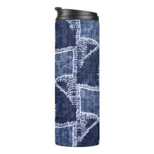 Bouteilles Isothermes Indigo Patchwork : Texturé Checked Elegance (Tourné sur la droite)