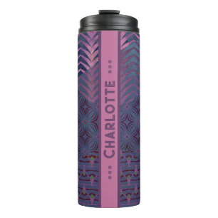 Bouteilles Isothermes Infinity Star - Nom vertical marine et rose
