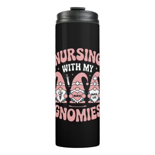 Bouteilles Isothermes Infirmière avec mes Gnomies Infirmière Gnome Vie V (Devant)