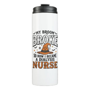 Bouteilles Isothermes Infirmière en dialyse Halloween Sorcière Broom Bro