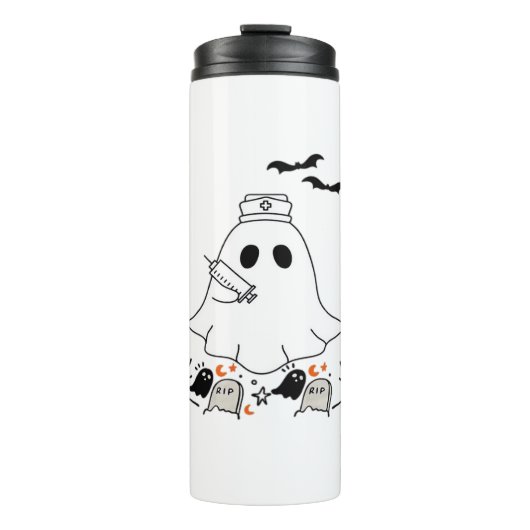 Bouteilles Isothermes Infirmière Ghost mignonne Halloween Design T-shirt (Devant)