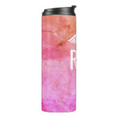 Bouteilles Isothermes Infirmière RN Rose Orange Aquarelle Médicale Monog (Tourné sur la gauche)