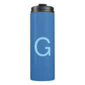 Bouteilles Isothermes Initial Letter Monogram Steel Blue Custom Plain (Devant)