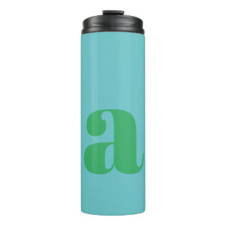 Bouteilles Isothermes Initiale de monogramme moderne en bleu et vert