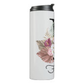 Bouteilles Isothermes Initiale F Monogramme Rose Boho Girl Floral (Tourné sur la gauche)