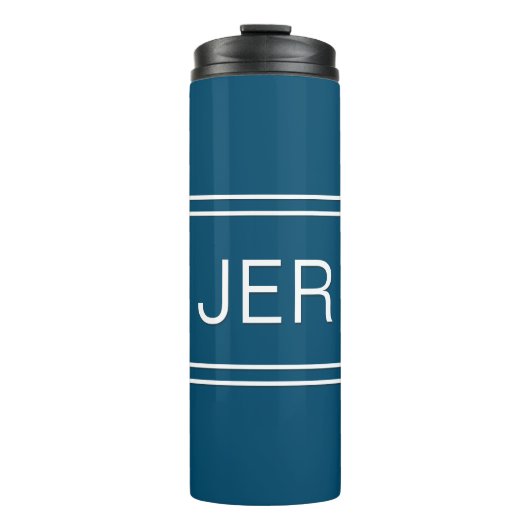 Bouteilles Isothermes Initiales Monogrammes Blue Travel Boisson Café (Devant)