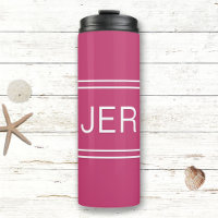 Initiales Monogrammes Boisson Chic Girly Hot Rose