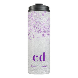 Bouteilles Isothermes Initiales monogrammes de parties scintillant viole