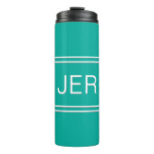 Bouteilles Isothermes Initiales Monogrammes Turquoise Vert Voyage Verre (Devant)