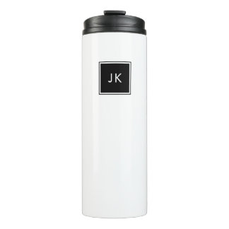 Bouteilles Isothermes Initiales simples minimalistes de monogramme noir