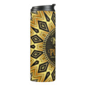 Bouteilles Isothermes Inspirer Mandala Orange Noir Jaune Art Déco (Tourné sur la gauche)