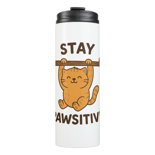 Bouteilles Isothermes Inspiring "Stay pawsitive" Quote Print (Devant)